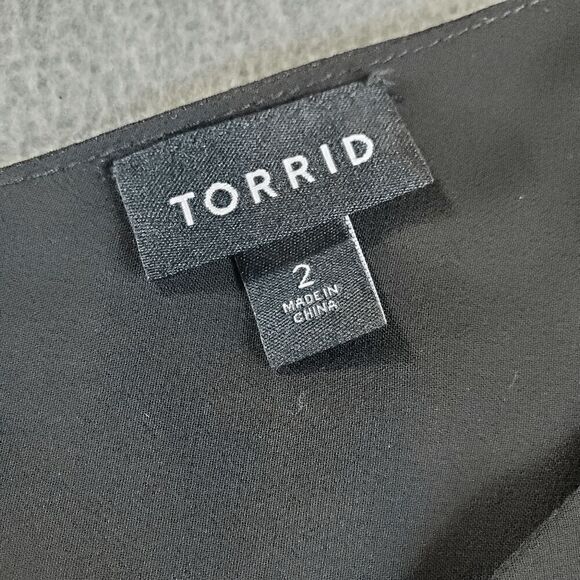 Torrid Tank Top Womens 2 Black Double Layer Cami Adjustable Straps Sleeveless - Picture 2 of 8